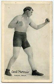 Rare AUTHENTIC Vintage Antique Scarce BOXING Card CARL MORRIS