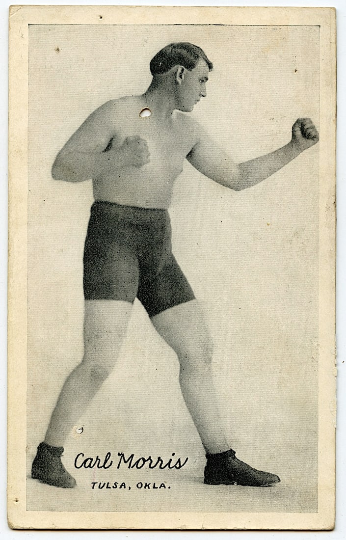 Rare AUTHENTIC Vintage Antique Scarce BOXING Card CARL MORRIS: The provenance of this lot is from the private collection of the father (inheritance) of it's last owner in FL. This is real original antique card (No a later reproduction) mainly produced during the