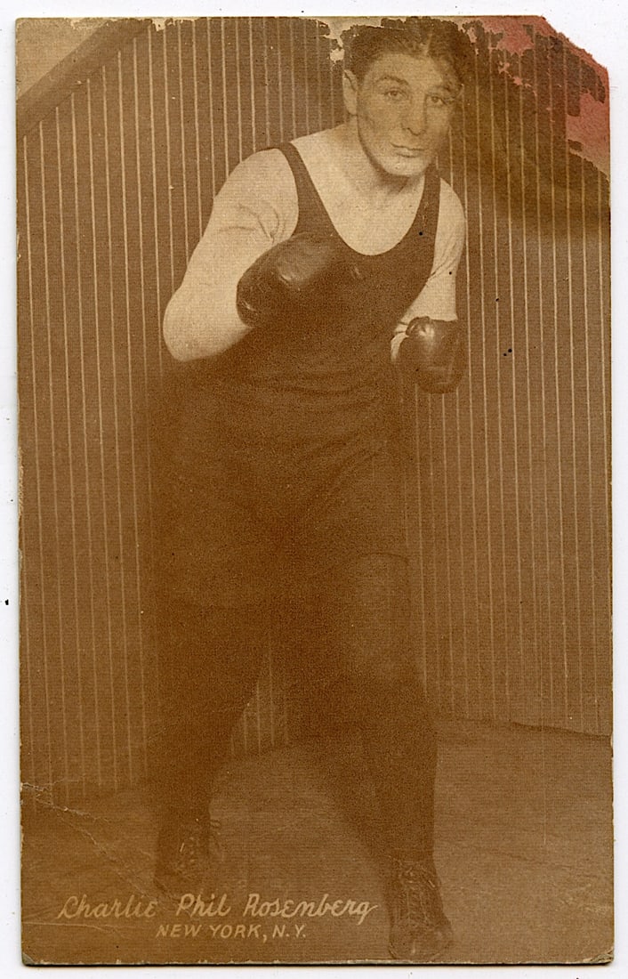 Rare AUTHENTIC Vintage Antique Scarce BOXING Card CHARLIE PHIL ROSENBERG (1 of 2)