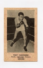 Rare AUTHENTIC Vintage Antique SIGNED BOXING Card TONY CANZONERI