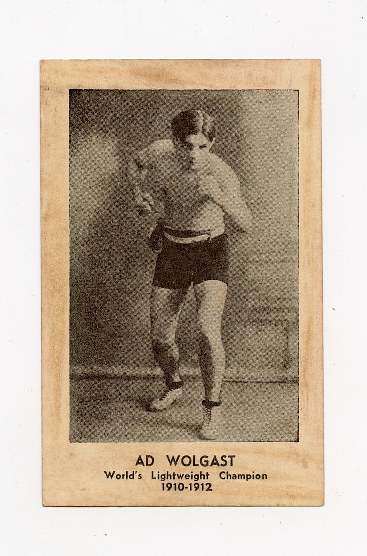 AUTHENTIC Vintage Antique SIGNED (?) BOXING Card AD WOLGAST (1 of 2)