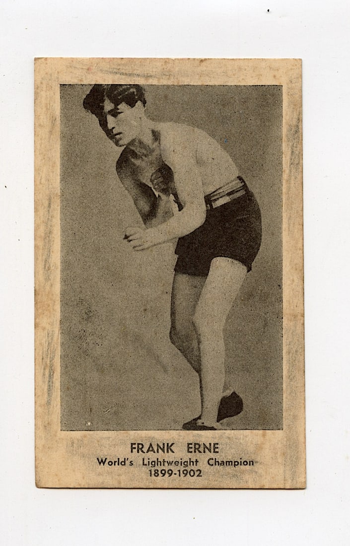 AUTHENTIC Vintage Antique SIGNED (?) BOXING Card FRANK ERNE (1 of 2)