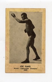 AUTHENTIC Vintage Antique SIGNED (?) BOXING Card JOE GANS