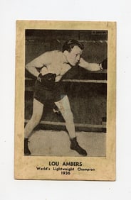 AUTHENTIC Vintage Antique SIGNED (?) BOXING Card LOU AMBERS