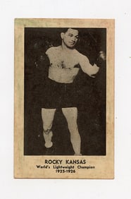 AUTHENTIC Vintage Antique SIGNED (?) BOXING Card ROCKY KANSAS