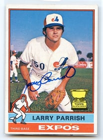 Baseball Card Larry Parrish Signed Topps 1975 #141