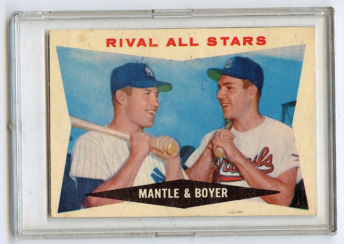Baseball Card 1960 Topps Rival All Stars Mickey Mantle / Ken Boyer #160 (1 of 2)