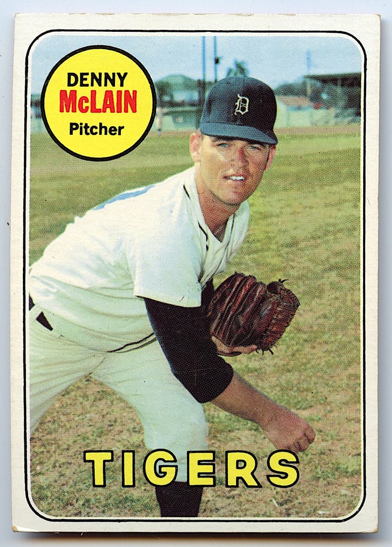1969 TOPPS BASEBALL CARD #150 DENNY McLAIN / DETROIT TIGERS (1 of 2)