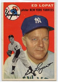 Vintage Baseball Card 1954 Topps #5 Ed Lopat Yankees