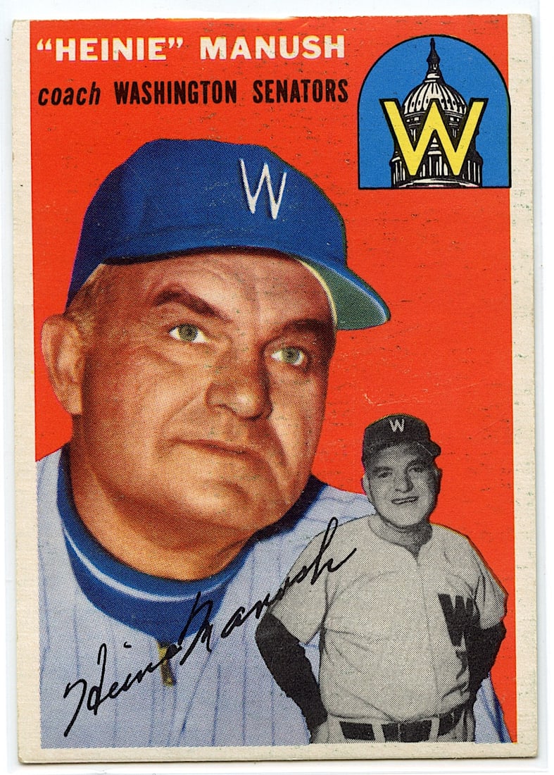 Vintage Baseball Card 1954 Topps - #187 Heinie Manush: Baseball Card. Provenance from a PBC Collector. We have included quality images to show it's actual condition. This lot is located in Boca Raton, Fl and its shipment will be made directly by Arteliste