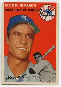 Vintage Baseball Card 1954 Topps # 130 Hank Bauer New York Yankees
