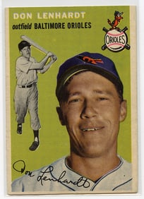 Vintage Baseball Card 1954 Topps #157 Don Lenhardt Orioles