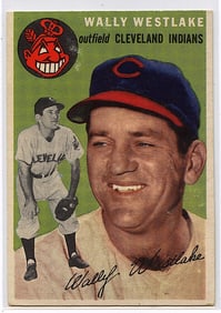 Baseball Card Vintage 1954 Baseball Card TOPPS #92 WALLY WESTLAKE