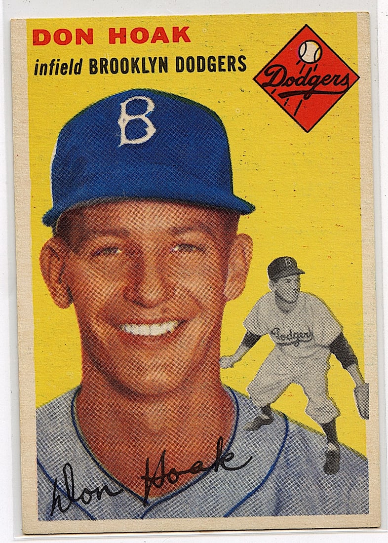Vintage Baseball Card 1954 Topps Don Hoak #211: Baseball Card. Provenance from a PBC Collector. We have included quality images to show it's actual condition. This lot is located in Boca Raton, Fl and its shipment will be made directly by Arteliste