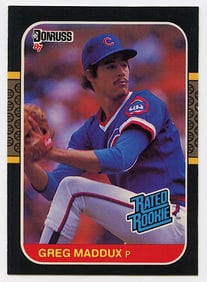 Vintage Baseball Greg Maddux Donruss Card #36 Rated Rookie Card