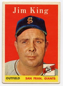 Vintage Baseball Card 1958 Topps Baseball #332 Jim King