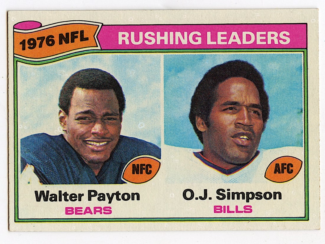 1977 Topps O.J. Simpson Walter Payton #3 (1 of 2)