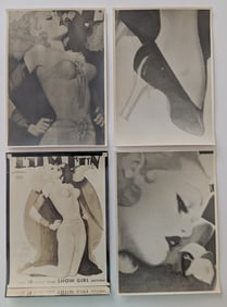 Vintage Set4 Photographs Film Fun Show Girl Art Nouveau - 7" x 5" (each)