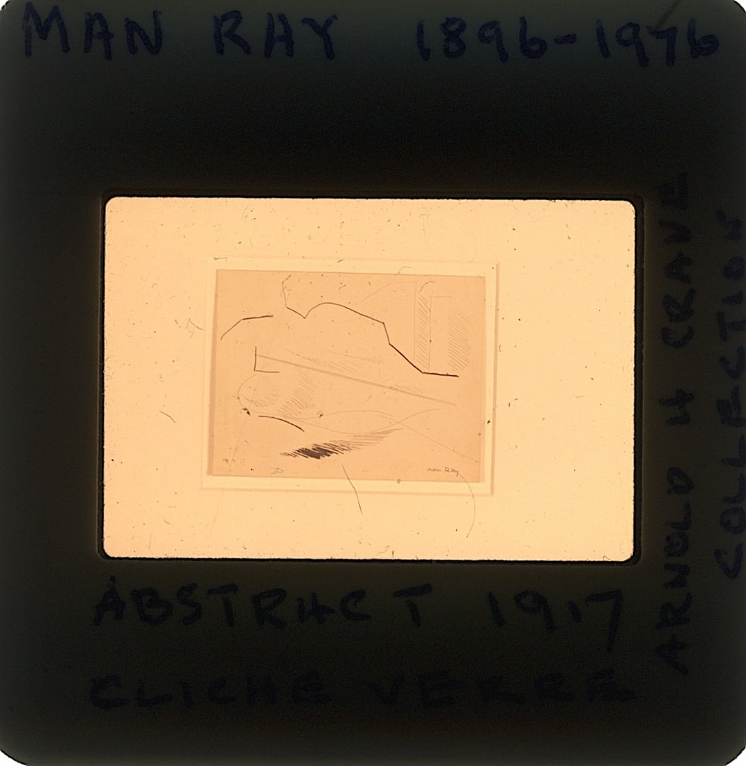 Art Original 20th C. 35mm Slide Artist MAN RAY (1890 - 1976): The provenance of this lot is from the estate of a deceased formal art collector in Miami, FL. We have included quality images to show it's actual condition. This lot is located in Boca Raton, Fl and