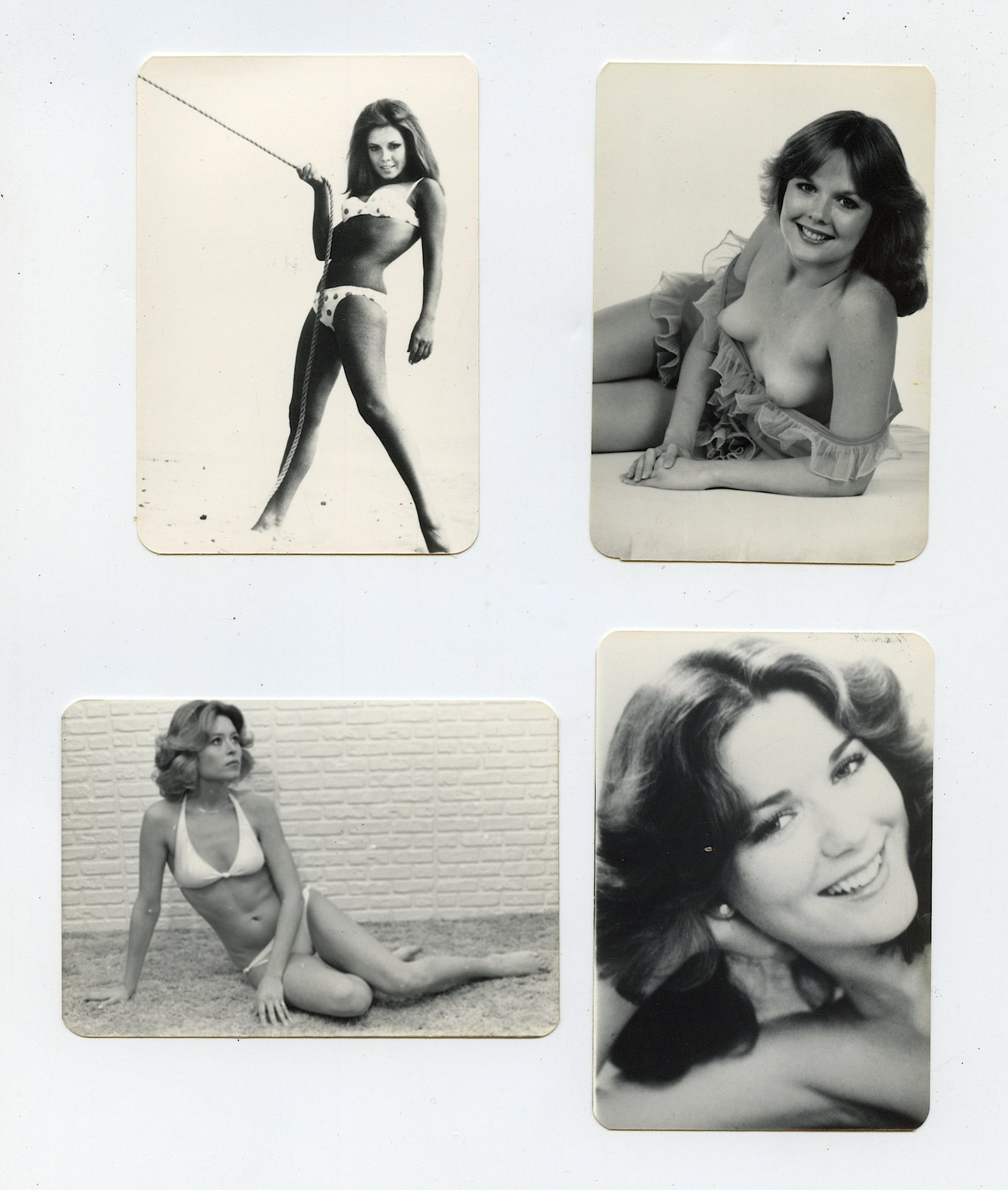 Vintage Set 4 Original Photographs Pin Up Models 3.5" x 2.5": The provenance of this lot is from the a private collector in RI. We have included quality images to show it's actual condition. This lot is located in Boca Raton, Fl and its shipment will be made dir