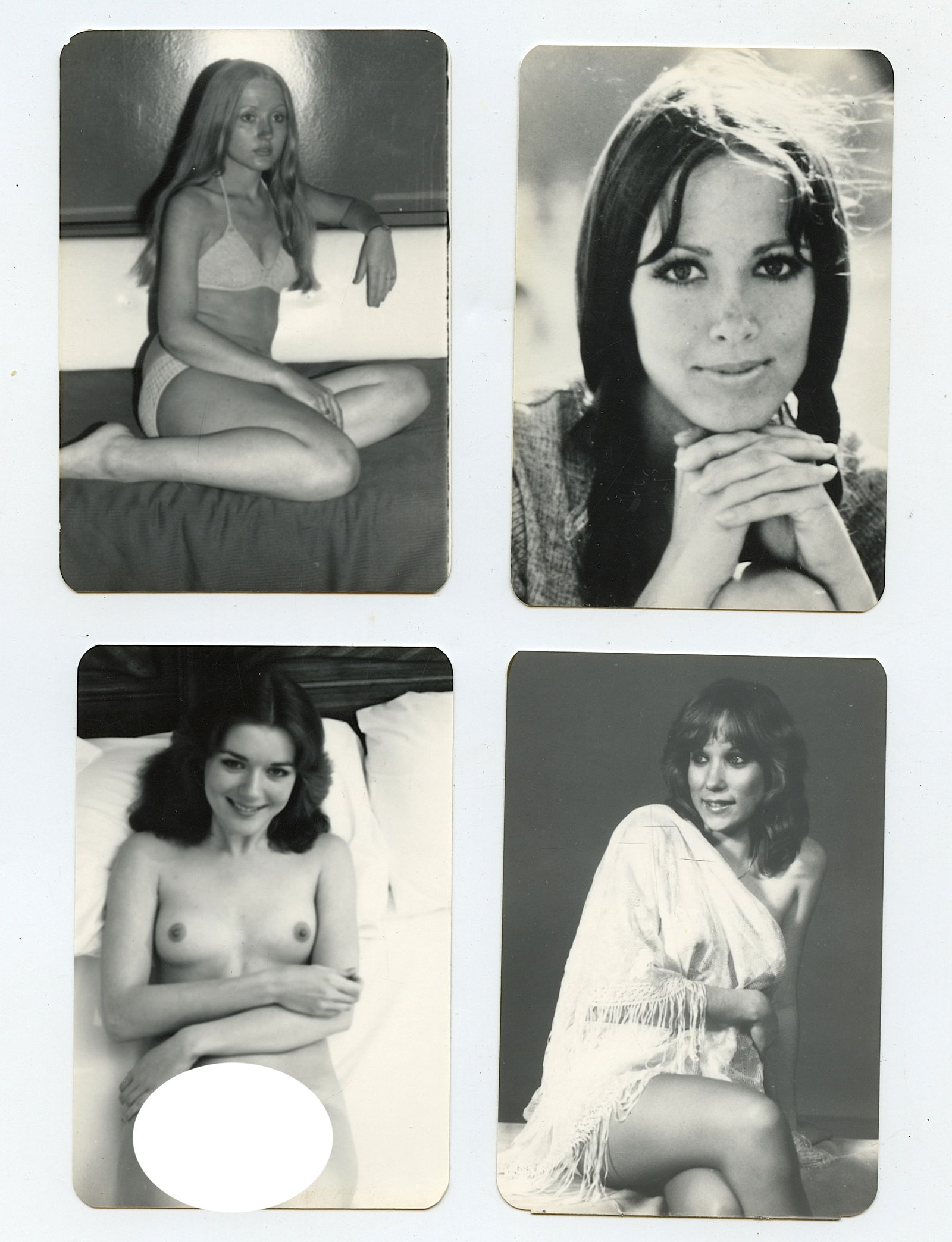 Vintage Set 4 Original Photographs Pin Up Models 3.5" x 2.5": The provenance of this lot is from the a private collector in RI. We have included quality images to show it's actual condition. This lot is located in Boca Raton, Fl and its shipment will be made dir