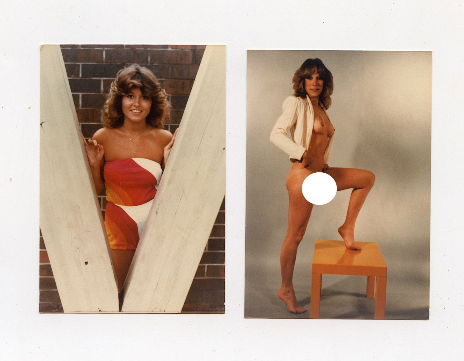 Vintage Set 2 Original Photographs Pin Up Models 3.5" x 2.5" (1 of 2)