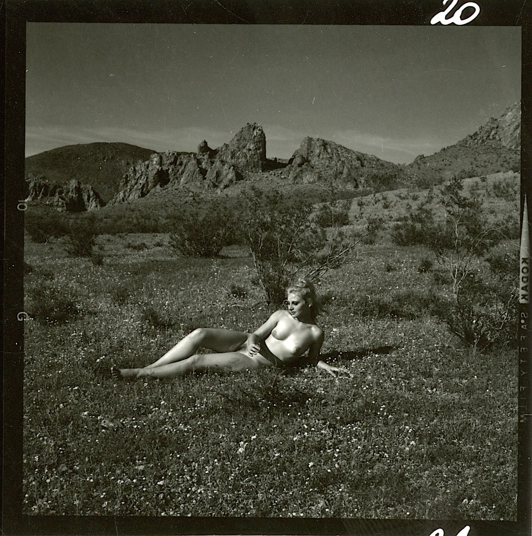 ANDRÉ DE DIENES Vintage Photo 1950s-1960s Nude Study: The provenance of this photo is from the archives of notable photographer André de Dienes.The dimensions are Approx. 2.75" x 2.75" (small variances can occur). This black and white gelatin photo was 