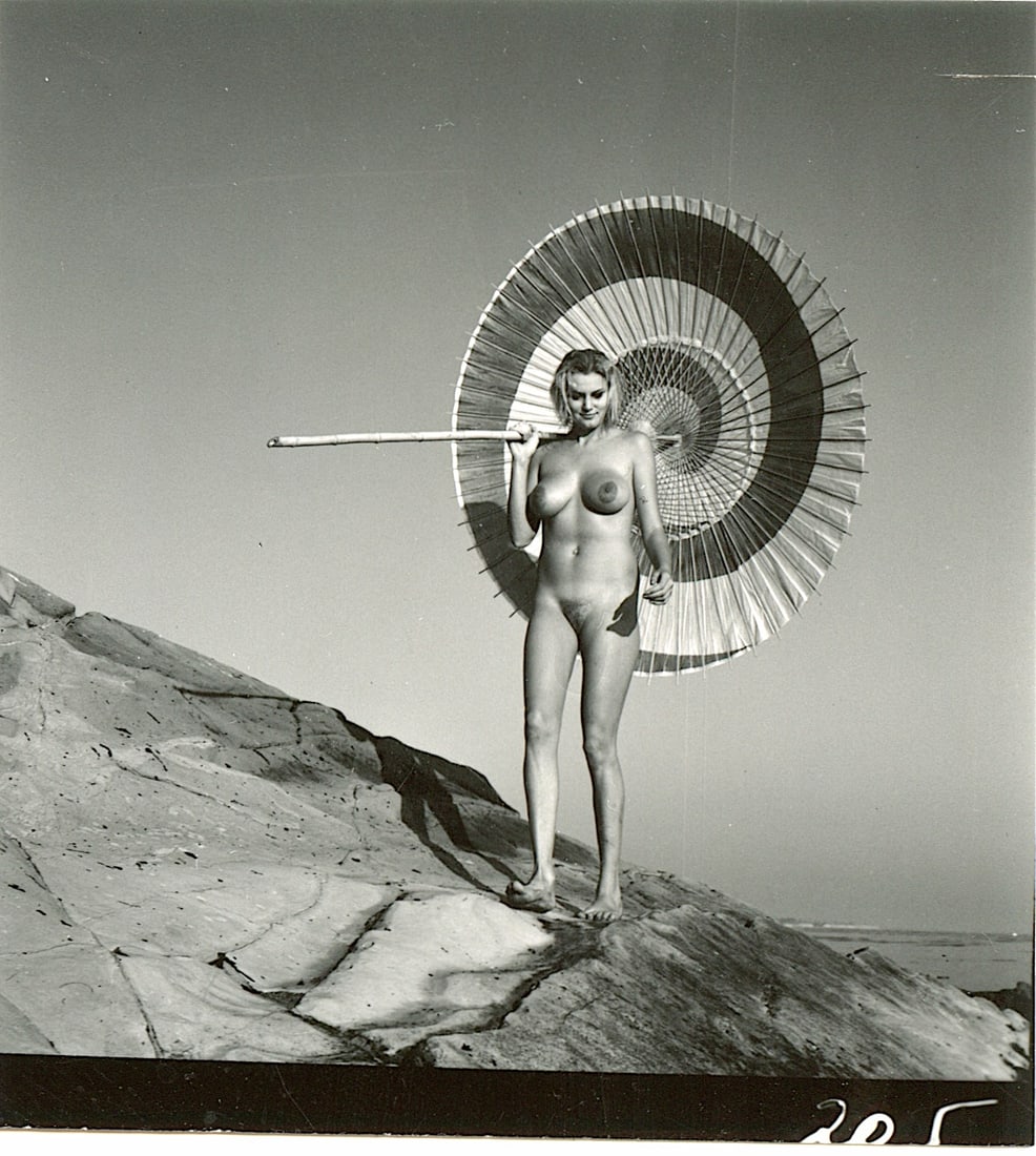 ANDRÉ DE DIENES Vintage Photo 1950s-1960s Nude Study: The provenance of this photo is from the archives of notable photographer André de Dienes.The dimensions are Approx. 2.75" x 2.75" (small variances can occur). This black and white gelatin photo was 