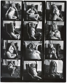 BRUCE WARLAND Hippie Era Contact Sheet Photo Pin Up Stamped