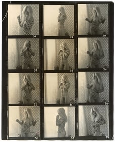 BRUCE WARLAND Hippie Era Contact Sheet Photo Pin Up Stamped