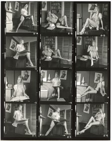 BRUCE WARLAND Hippie Era Contact Sheet Photo Pin Up Stamped