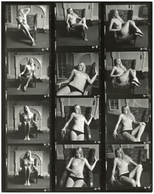 BRUCE WARLAND Hippie Era Contact Sheet Photo Pin Up Stamped