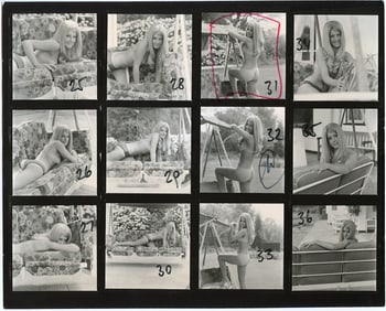 BRUCE WARLAND Hippie Era Contact Sheet Photo Pin Up Stamped
