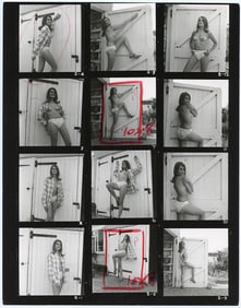 BRUCE WARLAND Hippie Era Contact Sheet Photo Pin Up Stamped