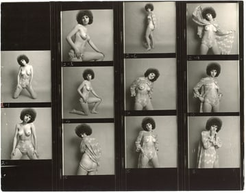 BRUCE WARLAND Hippie Era Contact Sheet Photo Pin Up Stamped
