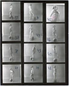 BRUCE WARLAND Hippie Era Contact Sheet Photo Pin Up Stamped