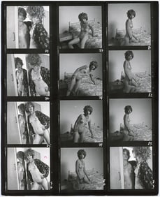 BRUCE WARLAND Hippie Era Contact Sheet Photo Pin Up Stamped