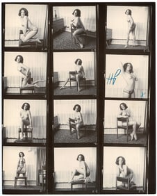 BRUCE WARLAND Hippie Era Contact Sheet Photo Pin Up Stamped
