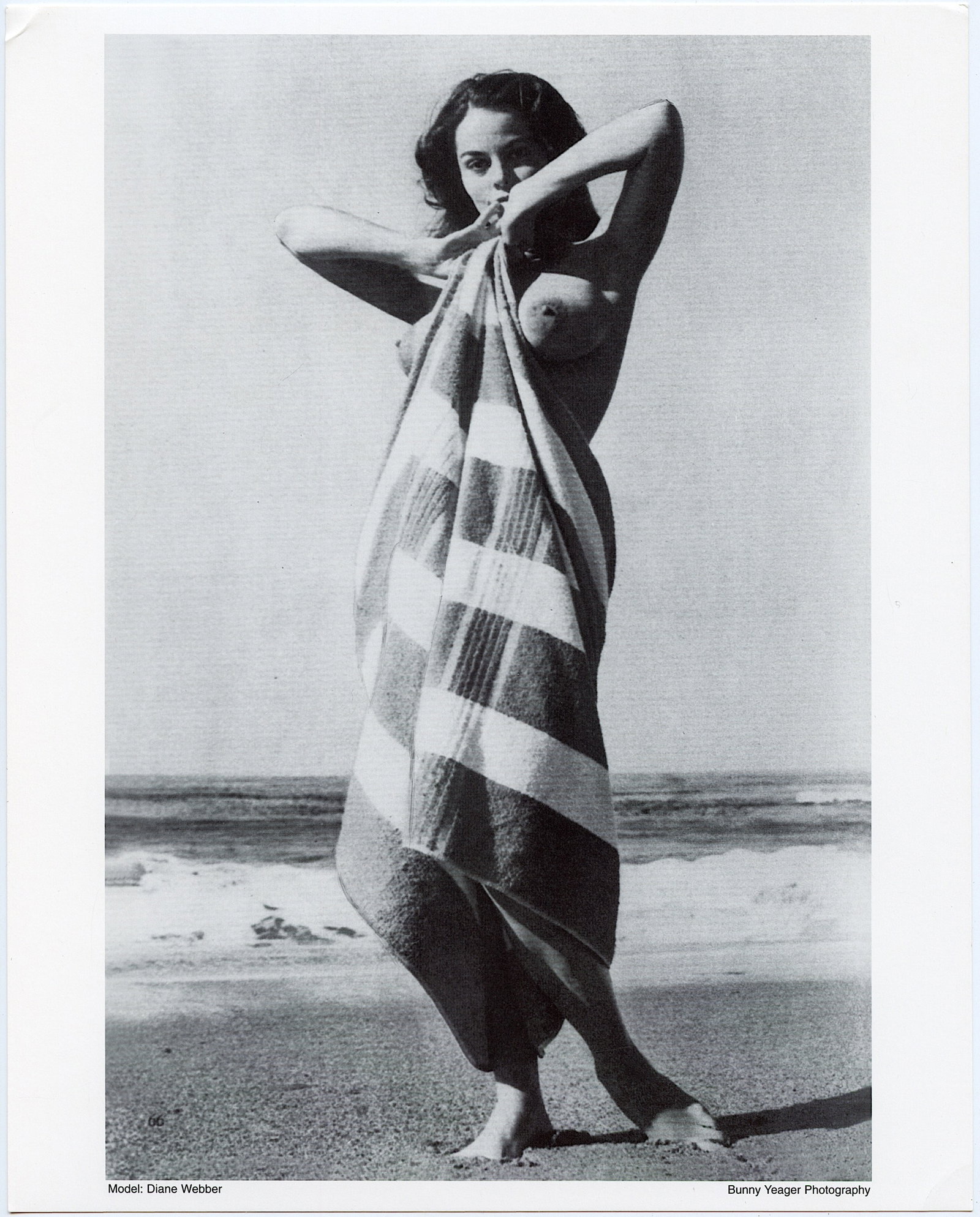 BUNNY YEAGER Vintage Pin Up Litho DIANE WEBBER: This lot is coming from Bunny Yeager's estate/archives. Linnea Eleanor "Bunny" Yeager (March 13, 1929 - May 24, 2014) was an American photographer and pin-up model. She met Bettie Page in 1954, and to