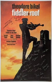 Signed Cast Poster FIDDLER ON THE ROOF - Theodore Bikel