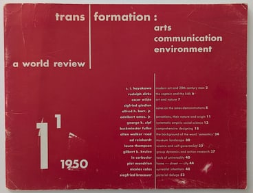 Transformation: Arts, Comunication Volume 1, Number 1, 1950