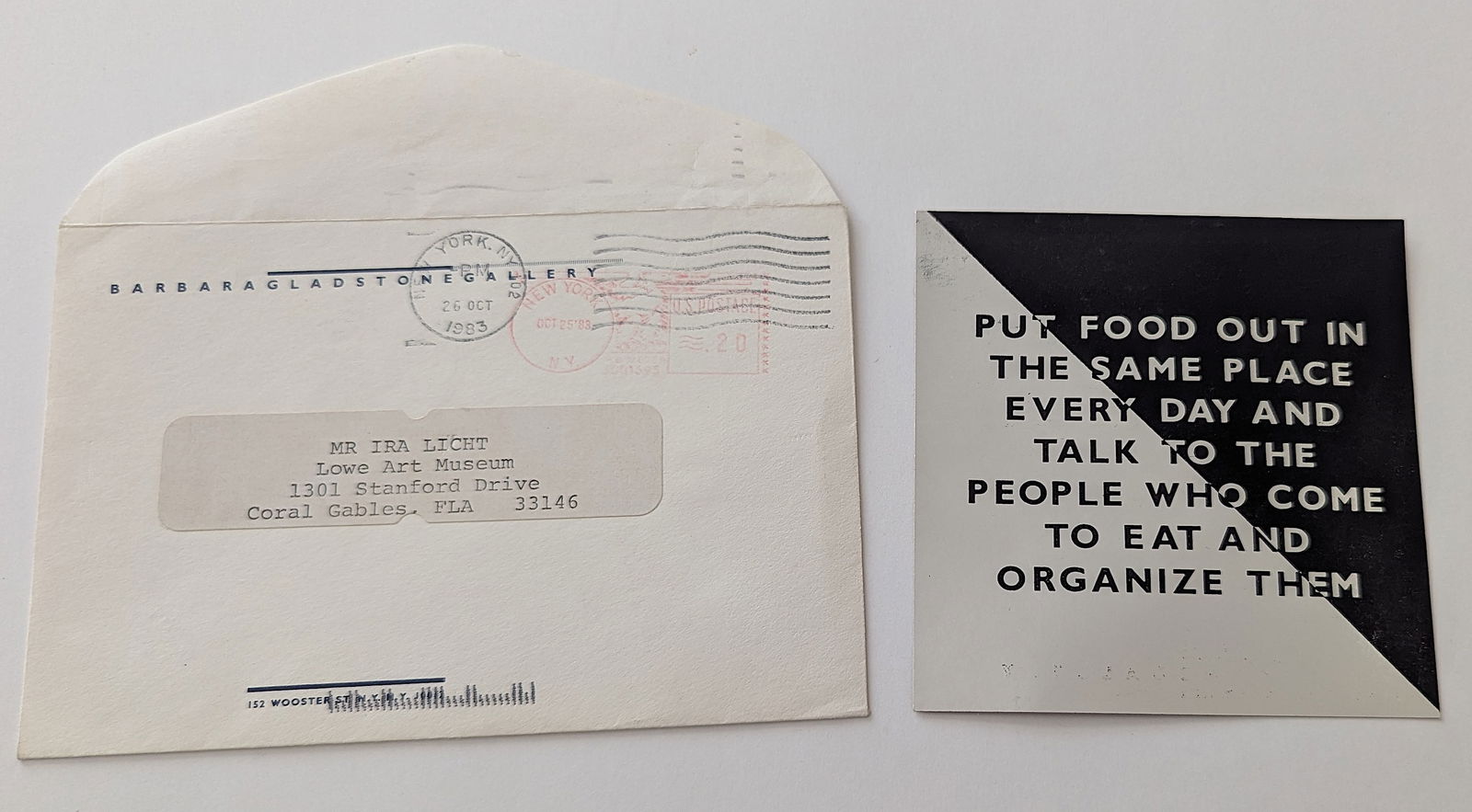 JENNY HOLZER Vintage Sticker - Barbara Gladstone Gallery, 1983: The provenance of this lot is from the estate of a deceased formal art collector/curator in Miami, FL. We have included quality images to show it's actual condition. This lot is located in Boca Raton,