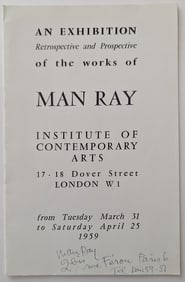 Vintage Exhibition Booklet Hand Signed MAN RAY, London, 1959