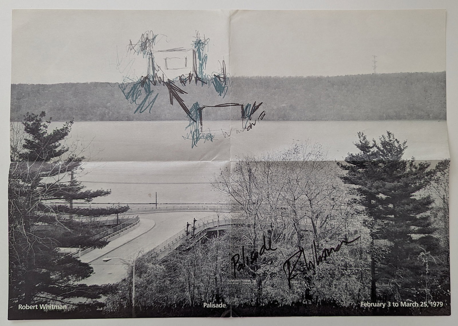 Robert Whitman Palisade Hudson River Museum 1979 Poster: The provenance of this lot is from the estate of a deceased formal art collector/curator in Miami, FL. We have included quality images to show it's actual condition. This lot is located in Boca Raton,