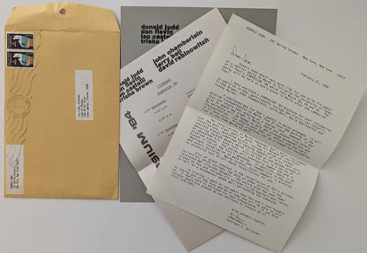 Vintage Ephemera Donald Judd and Ira Licht, 1984