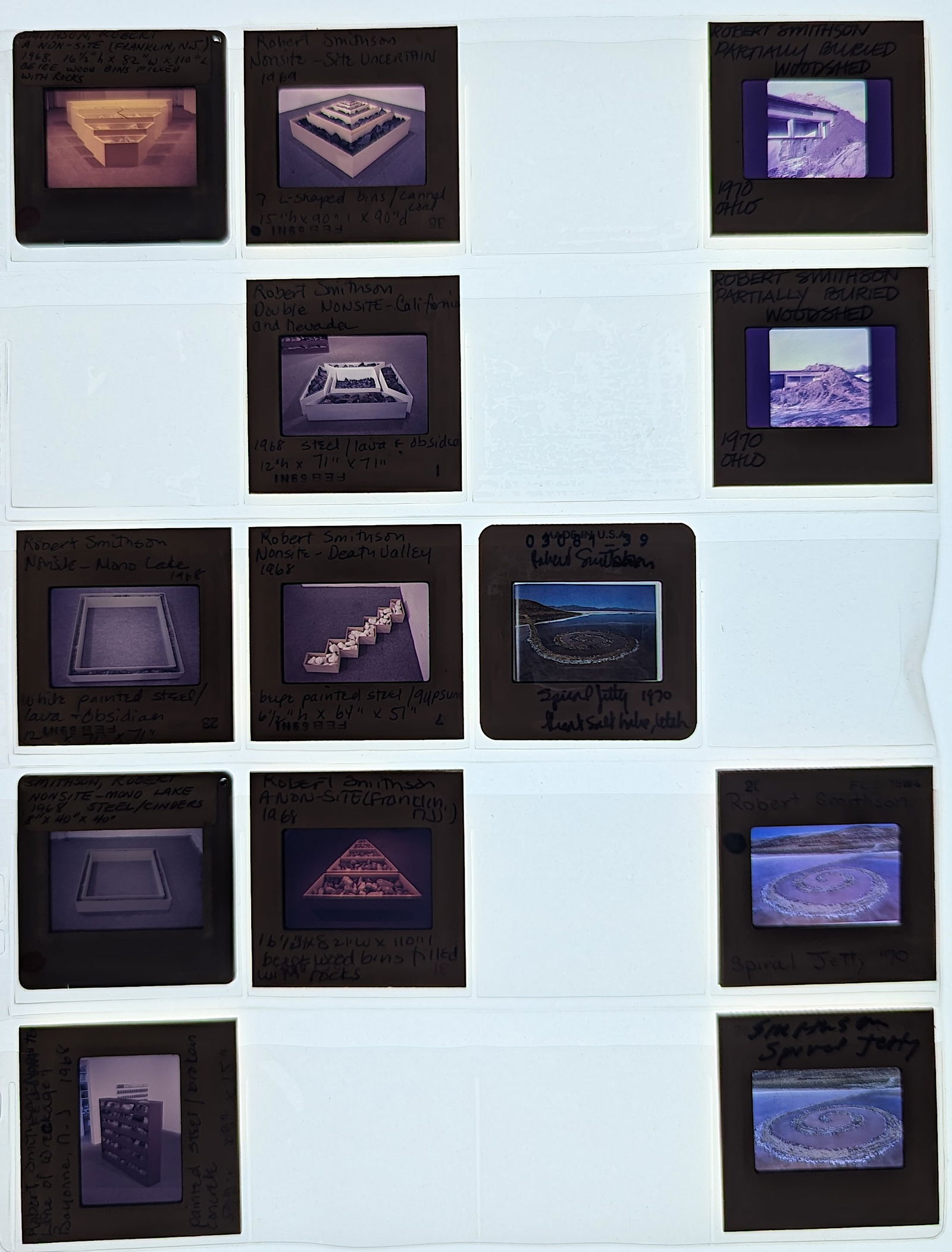 Scarce Set of Original 20th C. Set 35mm Art Slides ROBERT SMITHSON: The provenance of this lot is from the estate of a deceased formal art collector/curator in Miami, FL. We have included quality images to show it's actual condition. This lot is located in Boca Raton,