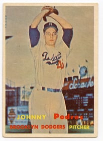 1957 Topps Johnny Podres Brooklyn Dodgers #277