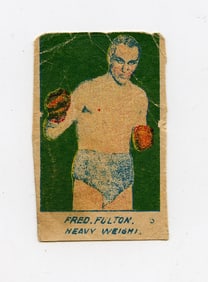 Rare 1925 FRED FULTON BOXER Hand Cut Strip Card
