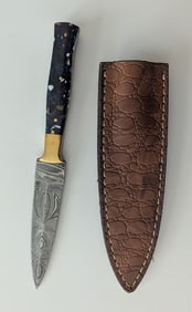 Handcrafted Heirloom Damaskus Steel Knife 4" Long