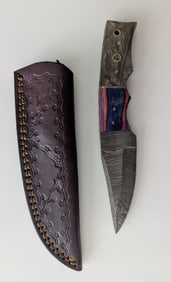 Handcrafted Heirloom Damaskus Steel Knife 4" Long